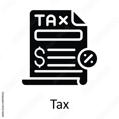 Tax  vector Solid Icon Design illustration. Taxes Symbol on White background EPS 10 File