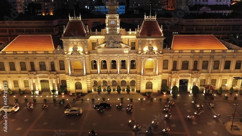 Nguyen Hue walking street and  Committee Building Ho Chi Minh City 
