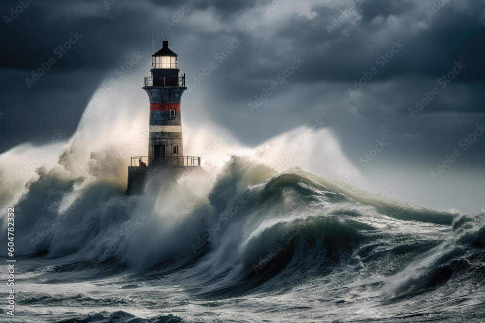 Lighthouse in the storm, generative AI