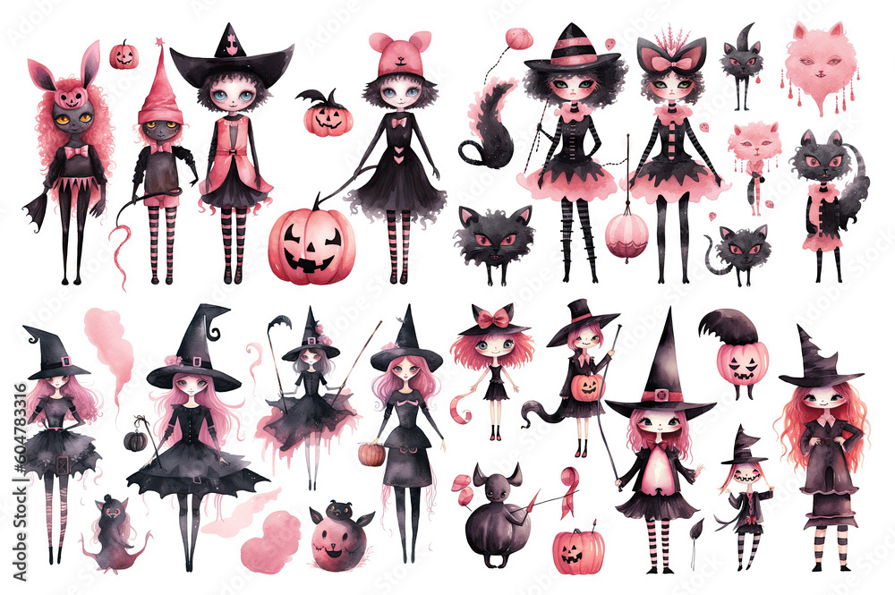 Naklejka premium Witches created with Generative AI technology