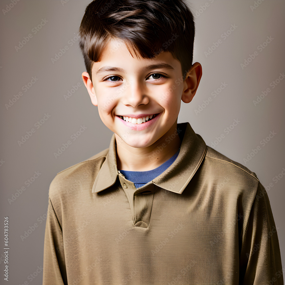 ai-generated, illustration of a fictional young boy smiling, studio portrait ai-generated, illustration of a fictional young boy smiling, studio portrait