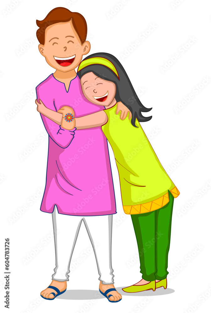married couple joyfully hugging vector illustration
