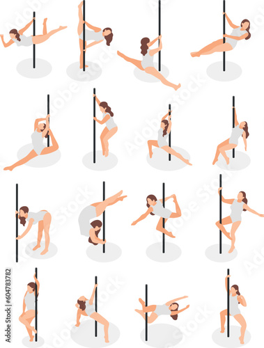 Pole Dance Icons Set