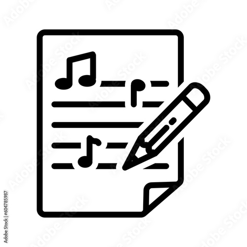 Black line icon for Composed
