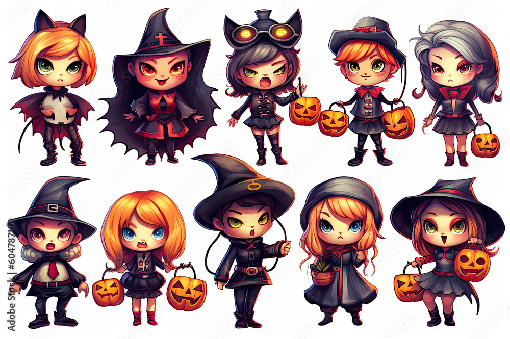 Halloween clip art created with Generative AI technology Halloween clip art created with Generative AI technology