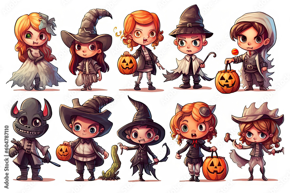 Halloween clip art created with Generative AI technology Halloween clip art created with Generative AI technology