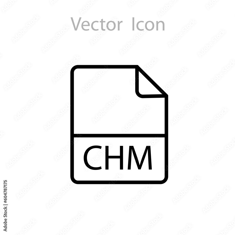 CHM text file extension icon. illustration on white background..eps CHM text file extension icon. illustration on white background..eps