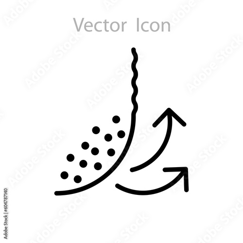 wrinkle smoothing icon, skin care vector icon illustration on white background..eps