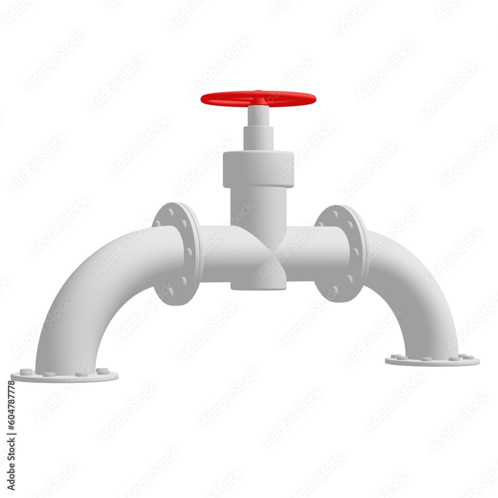 Red valve on the main gas pipeline Red valve on the main gas pipeline