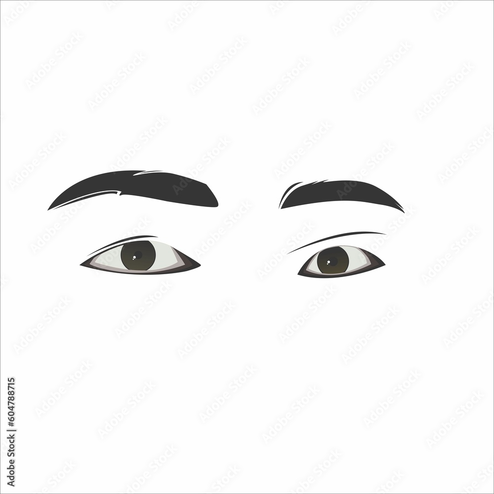 vector illustration of beautiful female eyes, career woman and Muslim woman. make-up face