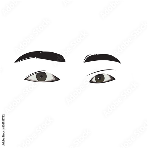 vector illustration of beautiful female eyes, career woman and Muslim woman. make-up face