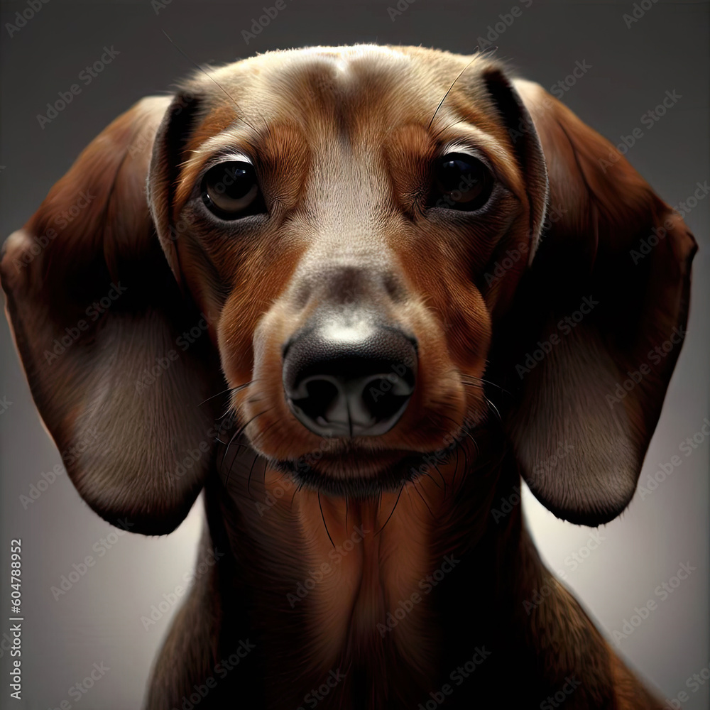 a german dachshund with studio like lighting.generative AI