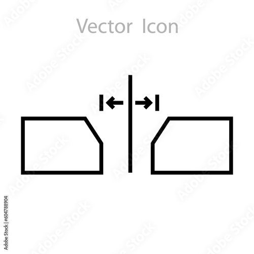  surface gap icon flat illustration on white background..eps