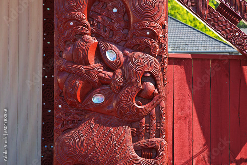 Maori monument in Rotorua, New Zealand