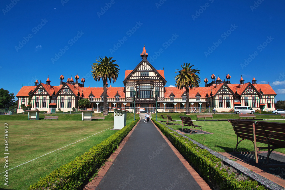 The museum in the gardens of Rotorua, New Zealand