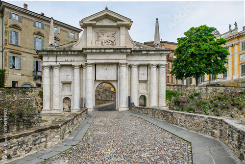 Porta San Giacomo entrance to the Città Alta Bergamo