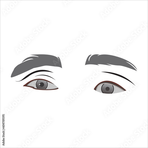 vector illustration of beautiful female eyes, career woman and Muslim woman. make-up face