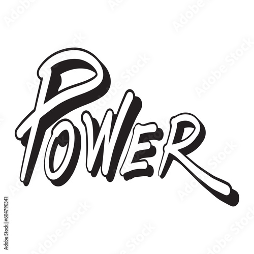 Cartoon Sticker ouline words Power ,good for graphic design resources, clipart, posters, decoration, prints, stickers, banners, pamflets, and more.