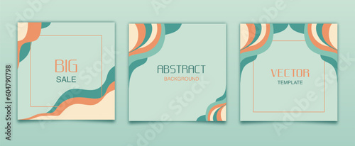 Abstract square banners set. Post template for social media. Abstract background. Sale square banner.
