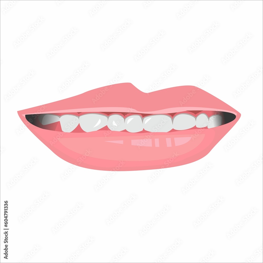 Realistic Vector Illustration of Human Smile with teeth Realistic Vector Illustration of Human Smile with teeth