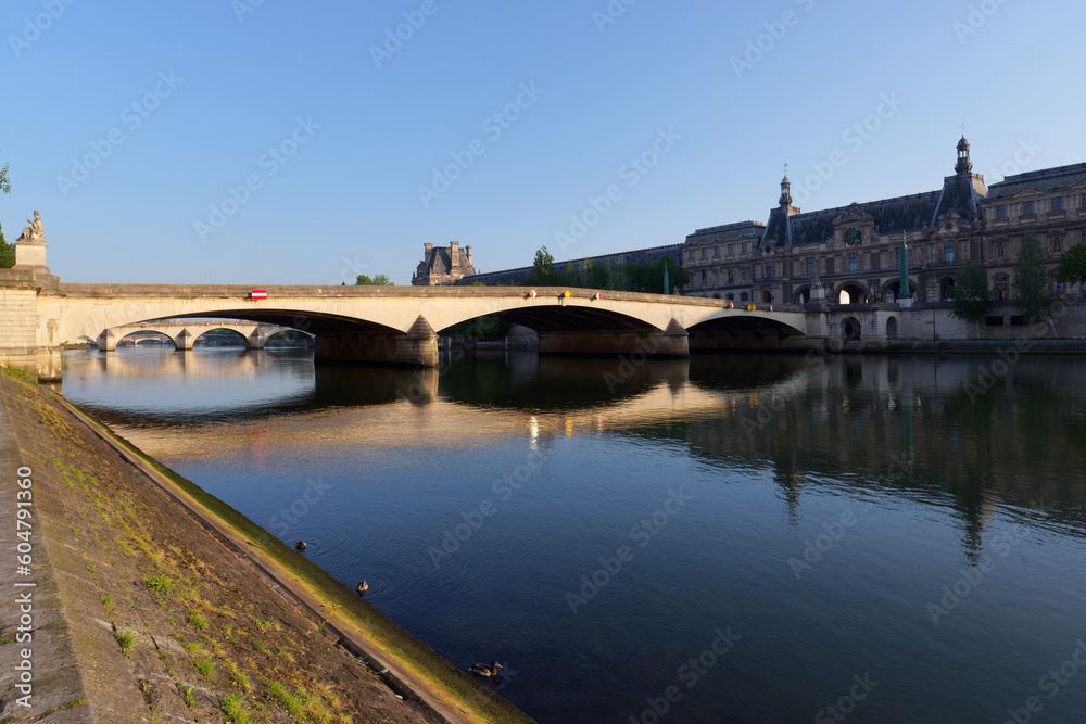 Carrousel bridge in  the 1th arrondissement of Paris city