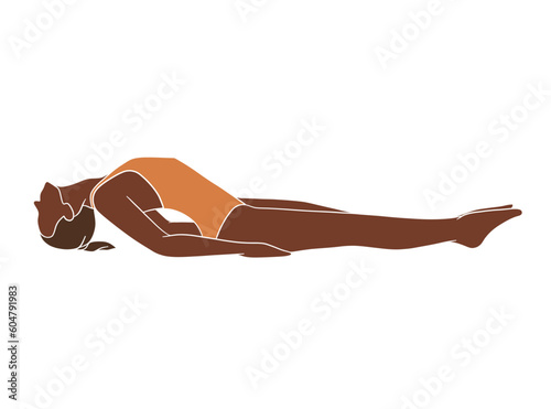 Abstract yoga woman poses illustration. Vector illustration.