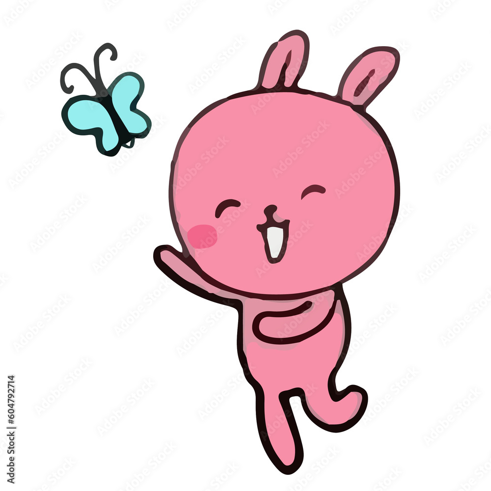 cartoon pink rabbit running catching butterflies flying-01.png cartoon pink rabbit running catching butterflies flying-01.png