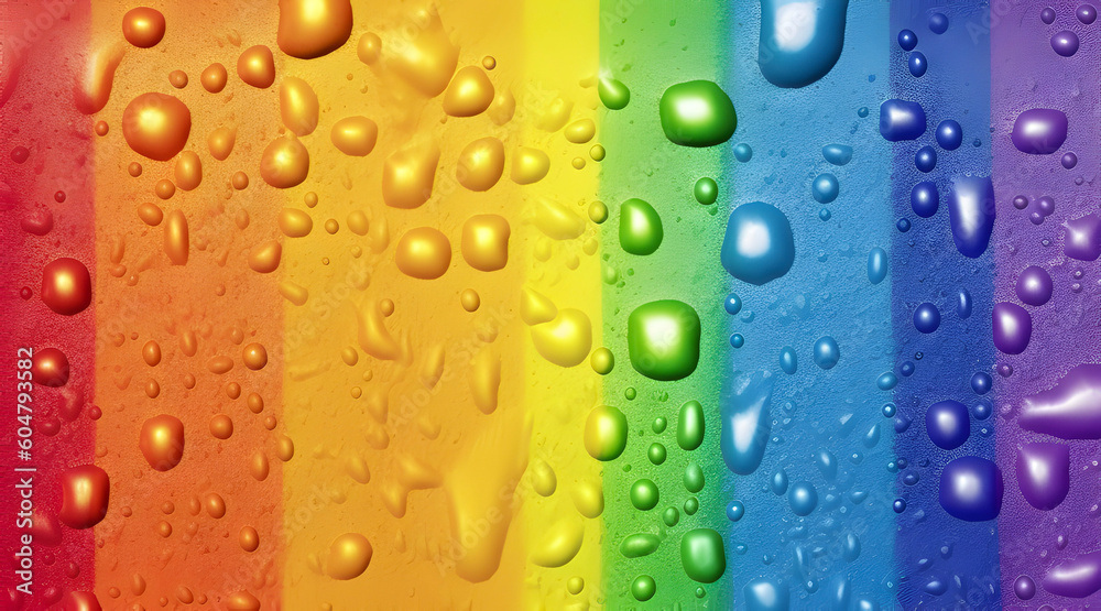 Rainbow color painting drops background. LGBT pride concept. AI generated