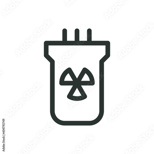 Mini nuclear reactor isolated icon, small modular reactor vector icon with editable stroke