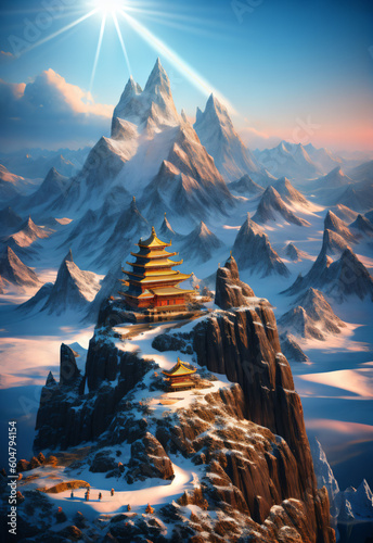 Perched atop the mountain, the temple stands out as the centerpiece of the breathtaking and magnificent landscape 