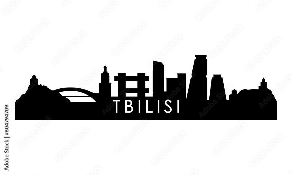 Tbilisi skyline silhouette. Black Tbilisi city design isolated on white background.