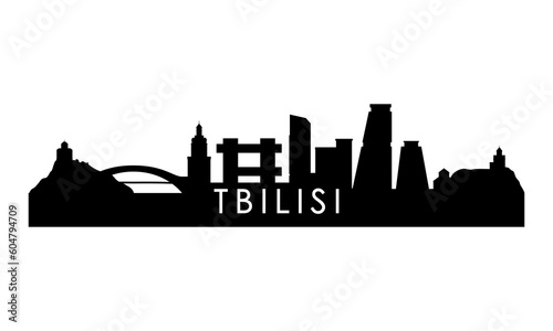 Tbilisi skyline silhouette. Black Tbilisi city design isolated on white background.