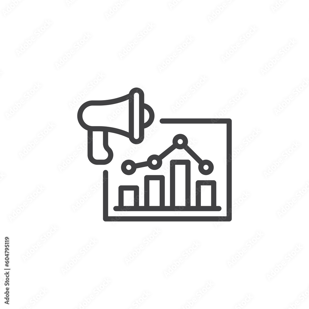 Marketing analytics line icon Marketing analytics line icon