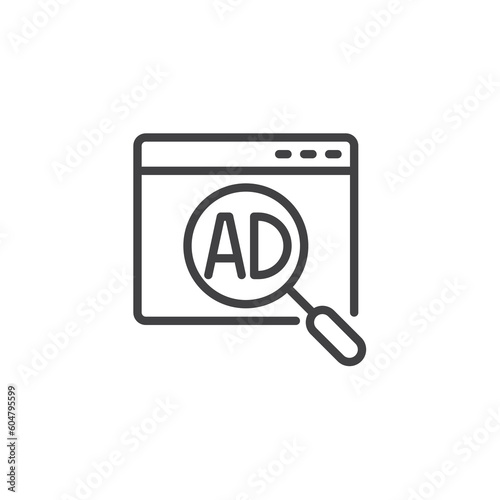 Advertising research line icon