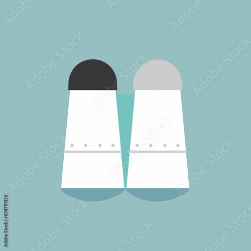 salt and pepper shakers minimalistic flat vector art symbol / logo, calm pastel colours