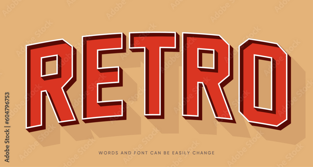 Fototapeta premium Editable retro style text effect