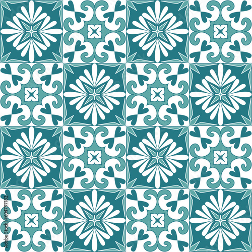 Square Mosaic for Ceramic Tile Arabic Moroccan Pattern  Vector Illustration