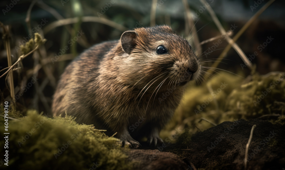 photo of lemming in its natural habitat. Generative AI photo of lemming in its natural habitat. Generative AI