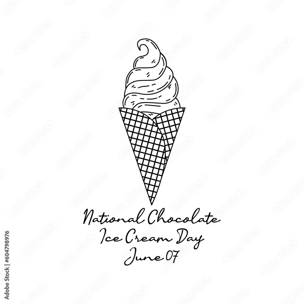 line art of national chocolate ice cream day good for national chocolate ice cream day celebrate. line art. illustration.