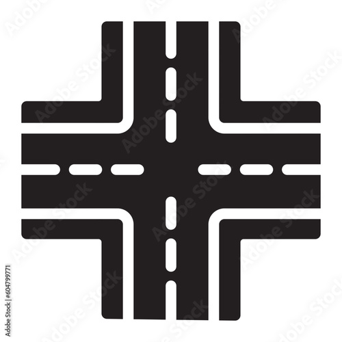Crossroad glyph icon