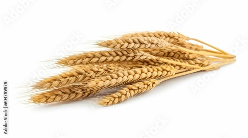 Wheat ears isolated on white background. Package design element with clipping path. Full depth of field generative ai variation 3