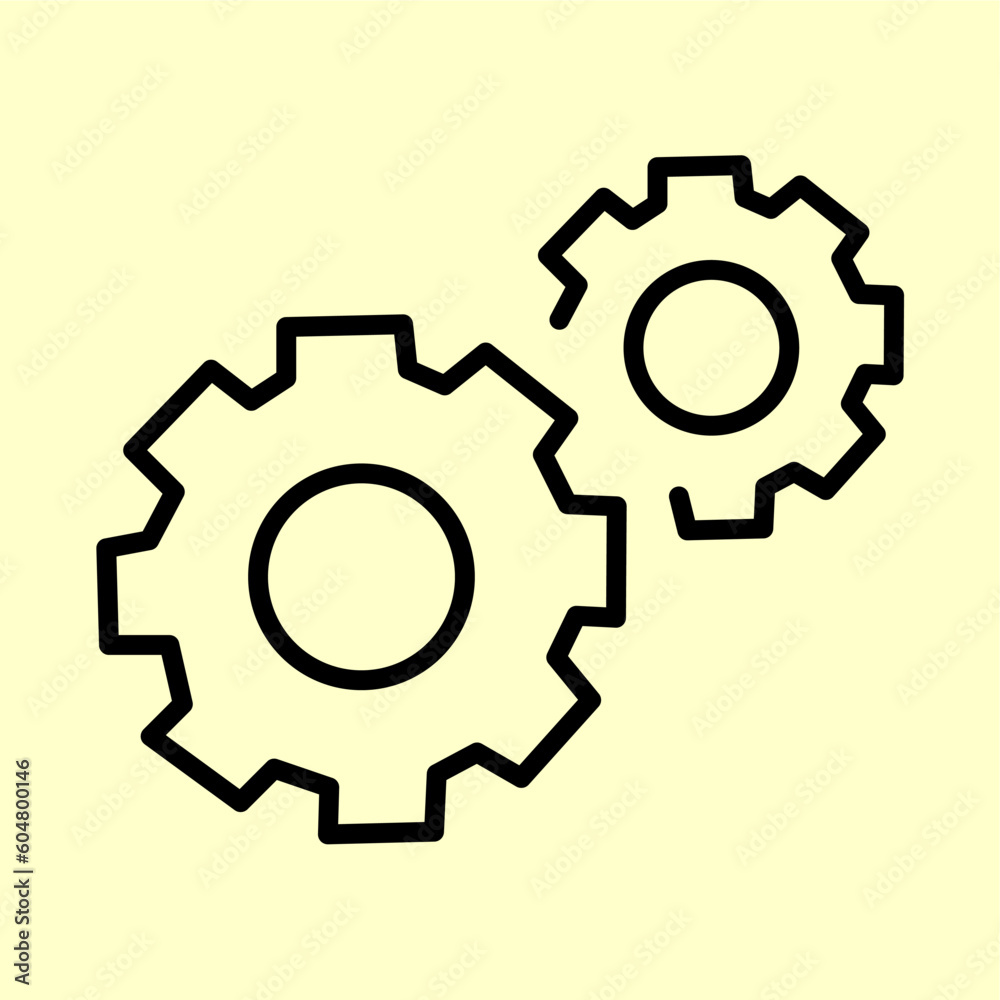 Two rotating gear icon which can be used for presentation materials in the interest of business processes and statistics. Two rotating gear icon which can be used for presentation materials in the interest of business processes and statistics.