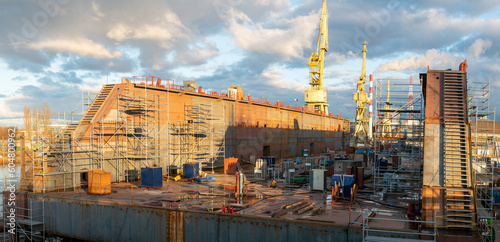 Newly built dry dock at the shipyard