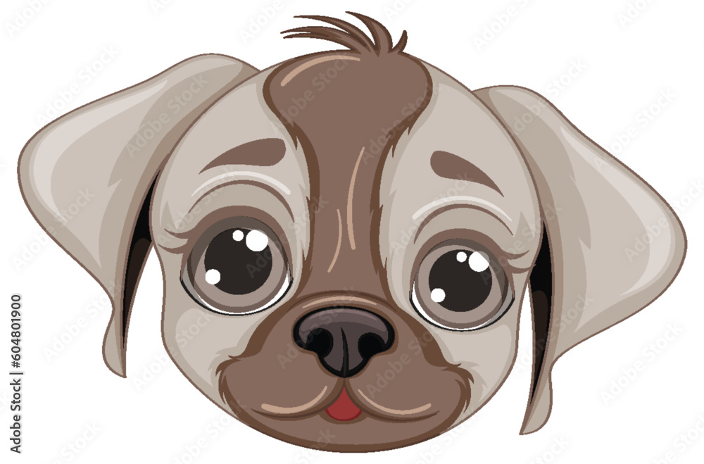 Cute dog face cartoon isolated Cute dog face cartoon isolated
