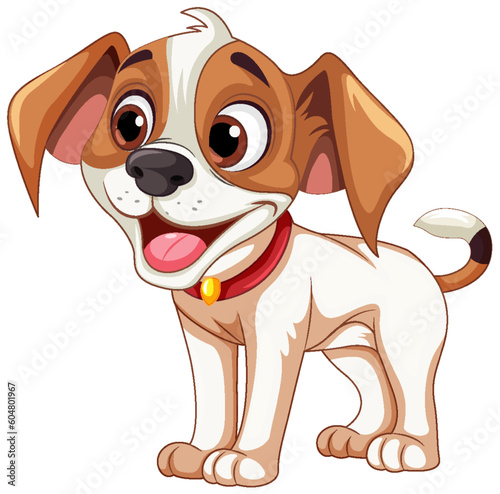 Cute dog cartoon character standing