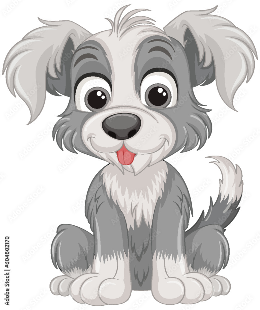 Cute dog cartoon character sitting