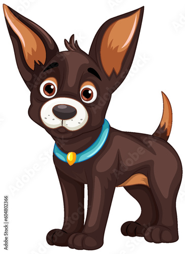 Cute dog cartoon character standing