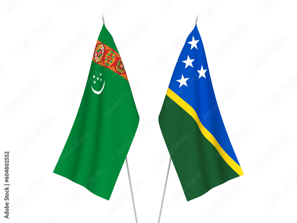 Turkmenistan and Solomon Islands flags Turkmenistan and Solomon Islands flags
