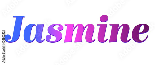 Jasmine - pink and blue color - female name - ideal for websites, emails, presentations, greetings, banners, cards, books, t-shirt, sweatshirt, prints

