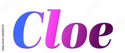 Cloe - pink and blue color - female name - ideal for websites, emails, presentations, greetings, banners, cards, books, t-shirt, sweatshirt, prints

